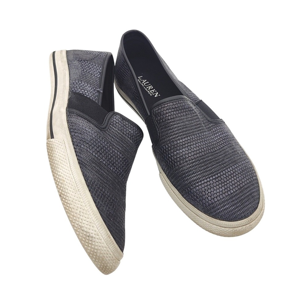 Ralph‎ Lauren LRL Womens Preppy Nautical Jinny Slip On 8.5 Sneakers Shoes Navy